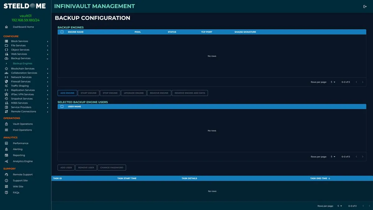 InfiniVault Recovery Interface